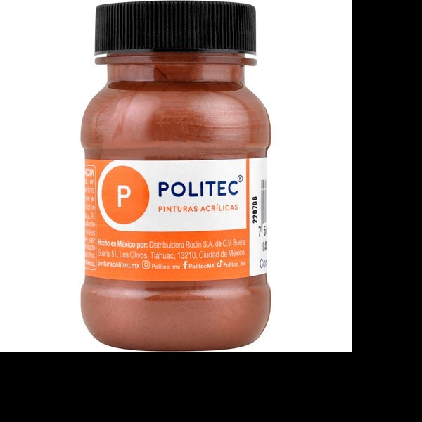 PINTURA ACRILICA POLITEC 100ML. CAFÉ MET. 504 PZA